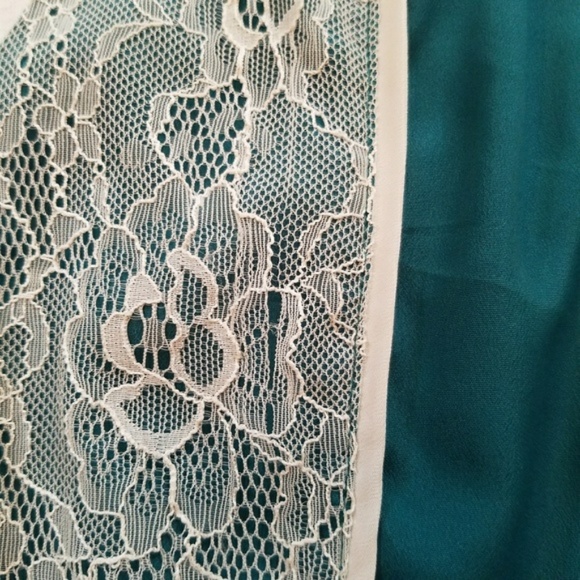 Modcloth Ryu Teal & Ivory Lace A-line Dress - Picture 8 of 8